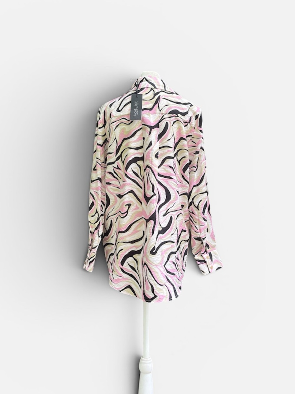 Rachel Zoe Swirl Print Blouse in Pink & Black Size XS (Runs Big) NWT - Picture 3 of 8